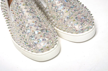 Christian Louboutin White Ab/Clear Ab Roller Boat Women Flat Sneaker
