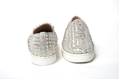 Christian Louboutin White Ab/Clear Ab Roller Boat Women Flat Sneaker