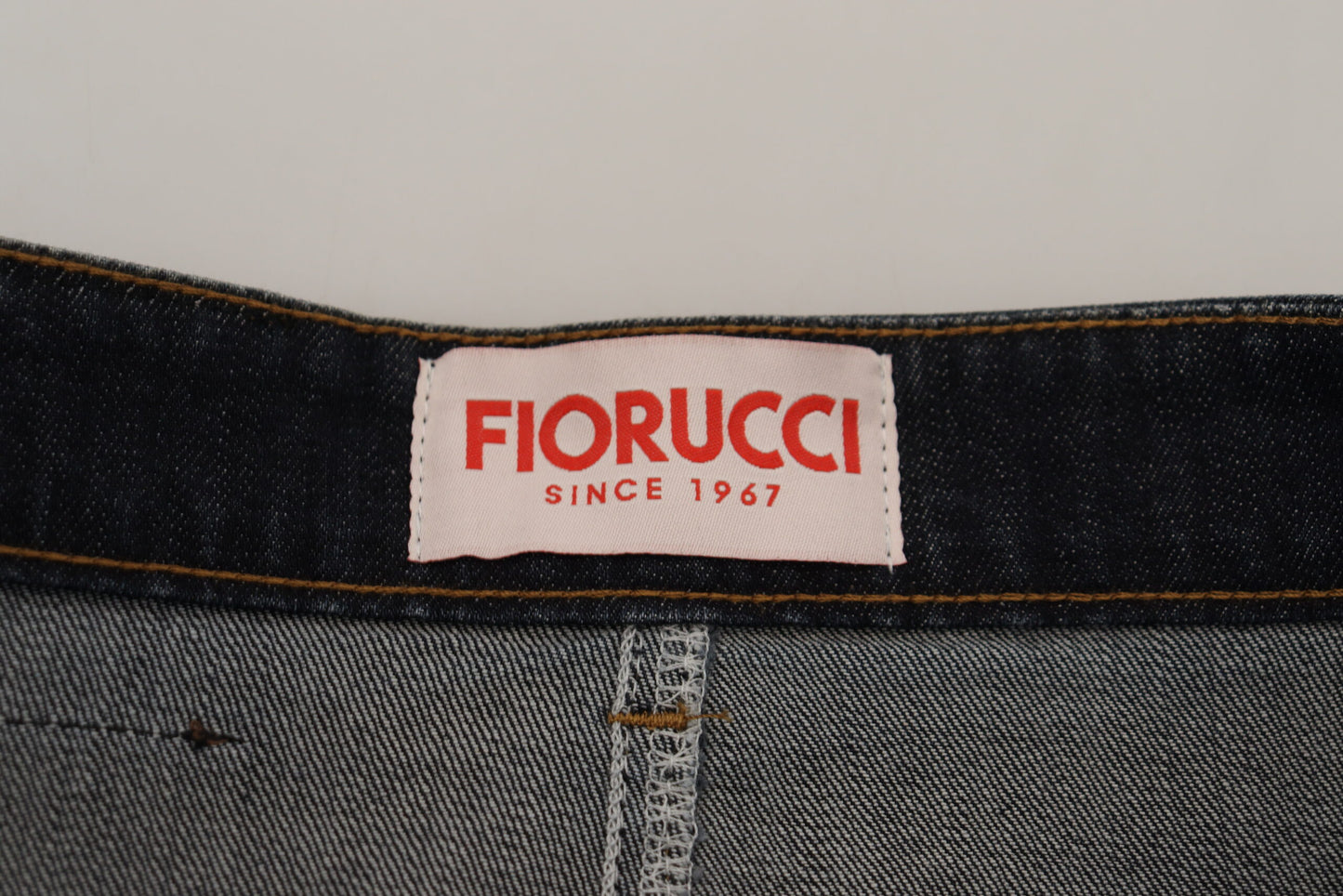 Gonna in denim a vita media Fiorucci blu scuro lavata con taglio a matita