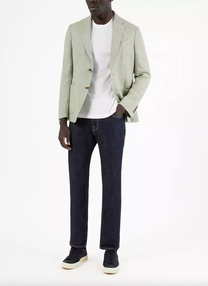 Jean en coton bleu Jacob Cohen pour homme avec une coupe droite