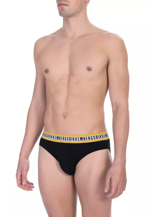 Slip da uomo in cotone nero Bikkembergs