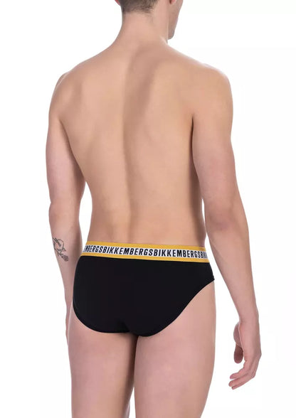 Slip da uomo in cotone nero Bikkembergs