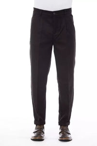 Pantaloni da uomo in lana marrone Alpha Studio