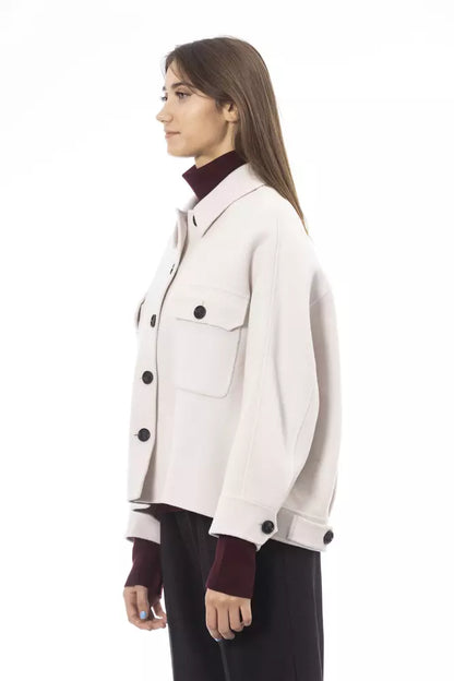 Veste de blazer élégante Alpha Studio en laine blanche