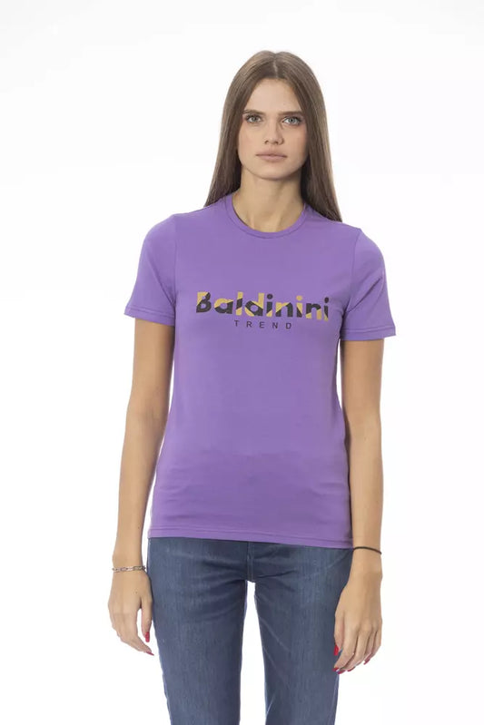 Maglietta da donna in cotone viola Baldinini Trend