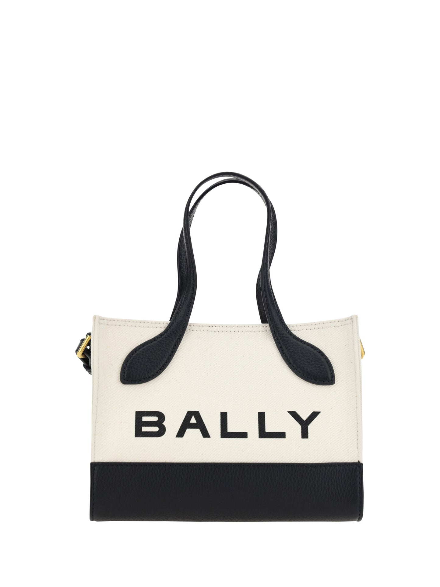 Borsa a mano mini Bally in pelle bianca e nera