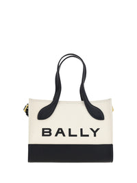 Borsa a mano mini Bally in pelle bianca e nera