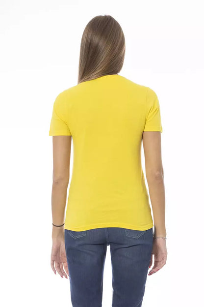 T-shirt da donna in cotone giallo Baldinini Trend