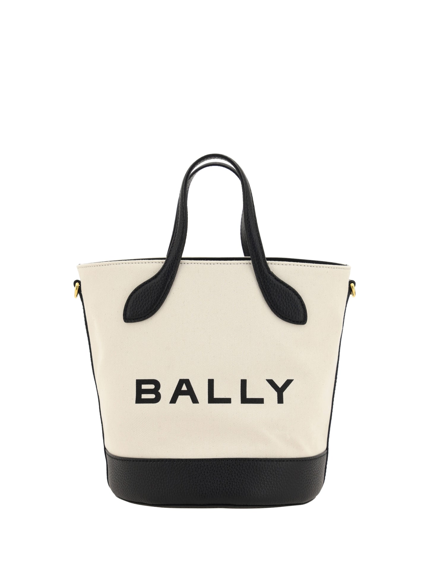 Borsa a secchiello Bally in pelle bianca e nera