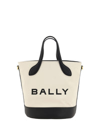 Borsa a secchiello Bally in pelle bianca e nera