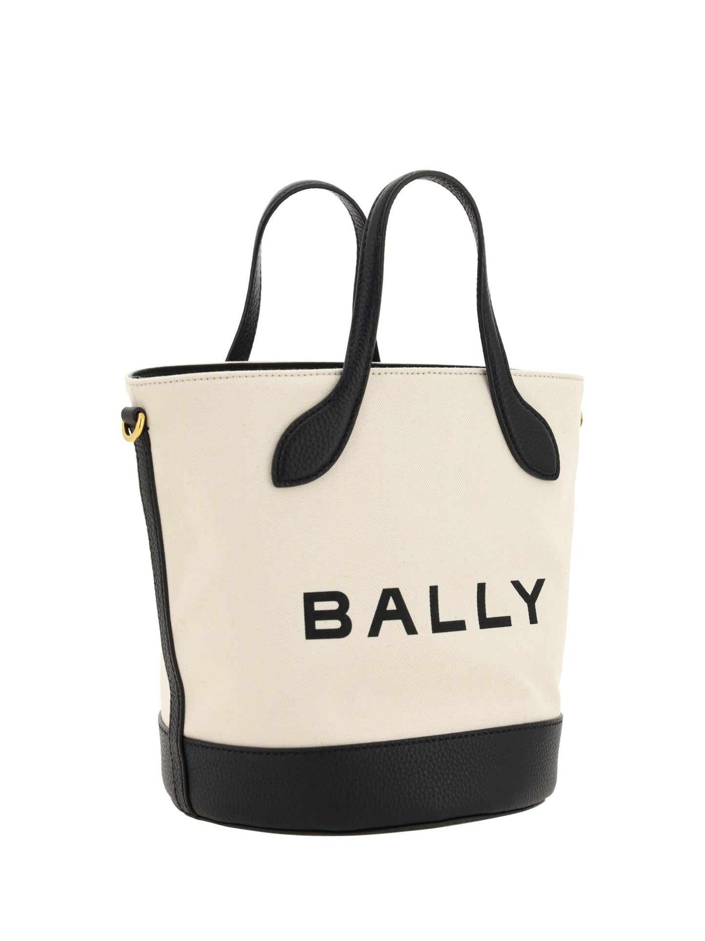 Borsa a secchiello Bally in pelle bianca e nera