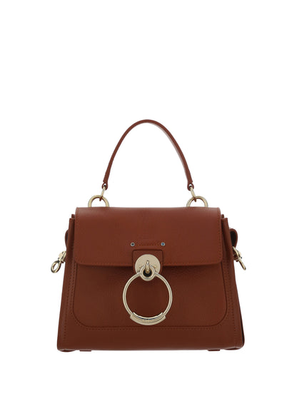 Borsa a mano Tess in pelle di vitello marrone Chloé