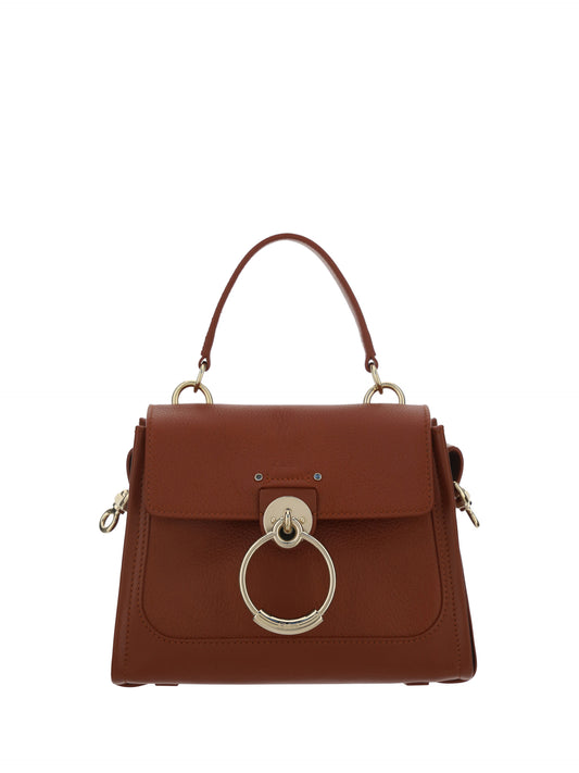 Borsa a mano Tess in pelle di vitello marrone Chloé