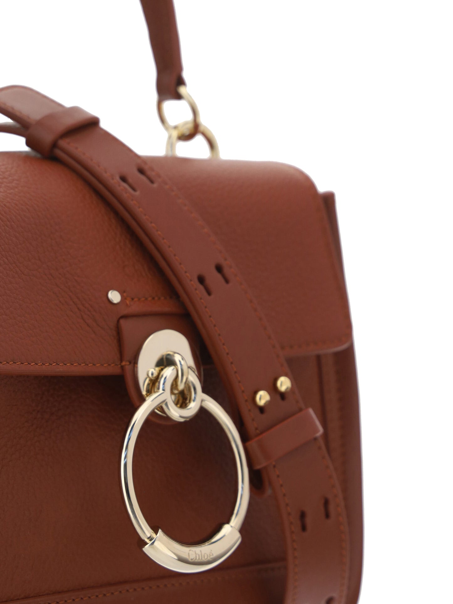 Borsa a mano Tess in pelle di vitello marrone Chloé