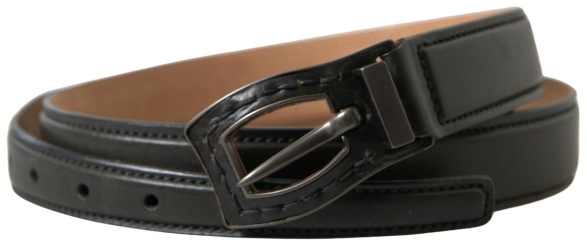 Cintura Ermanno Scervino in pelle nera con fibbia in metallo