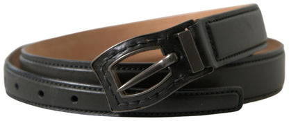 Cintura Ermanno Scervino in pelle nera con fibbia in metallo