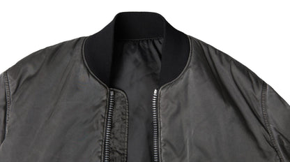 Giacca bomber grigia con tasche e cerniera sulle maniche MM6 Maison Margiela