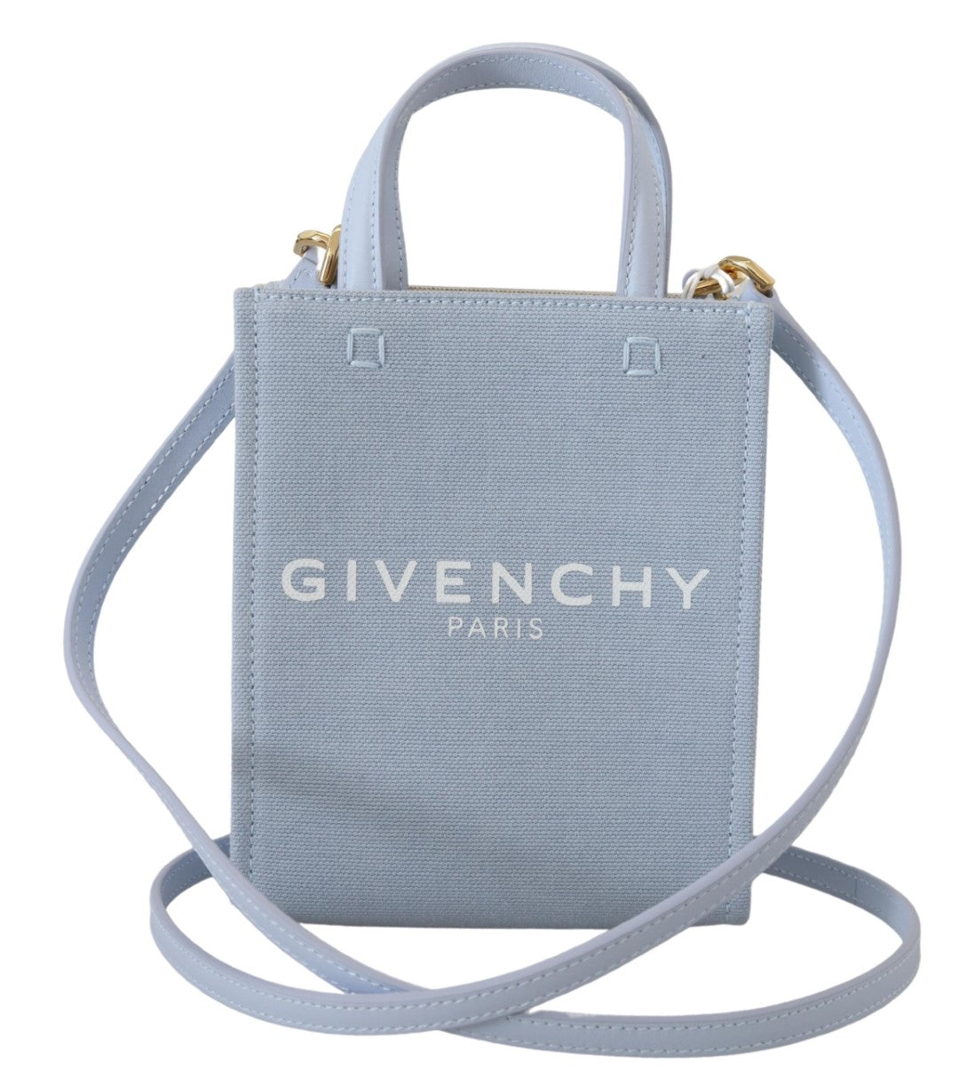 Borsa a tracolla Givenchy Mini Vertical Cloud in tela spalmata blu