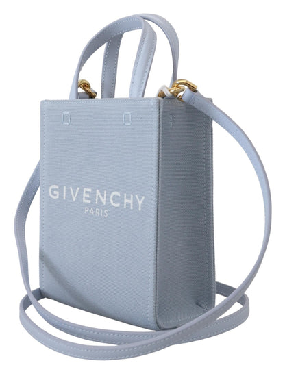 Borsa a tracolla Givenchy Mini Vertical Cloud in tela spalmata blu
