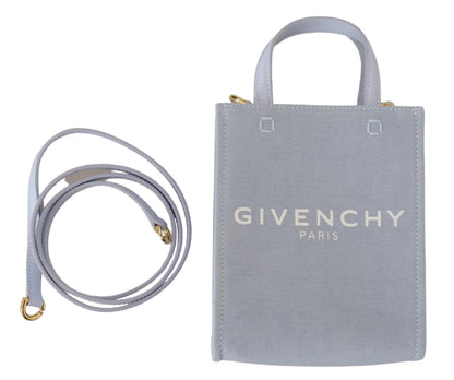 Borsa a tracolla Givenchy Mini Vertical Cloud in tela spalmata blu