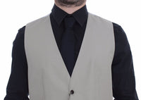 Dolce & Gabbana Beige Cotton Silk Blend Dress Vest Blazer