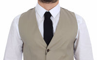 Dolce & Gabbana Beige Cotton Dress Vest Blazer Jacket
