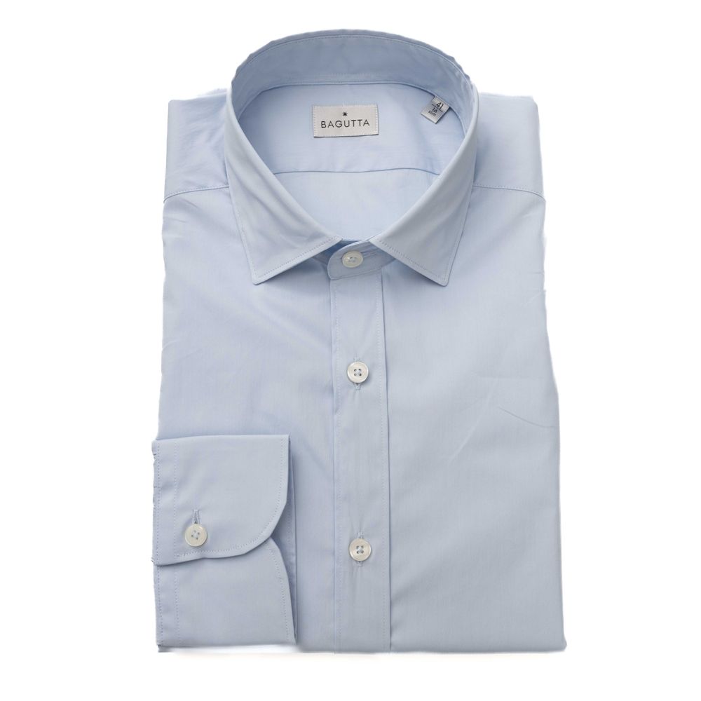 Chemise Homme Bagutta en Coton Bleu Clair