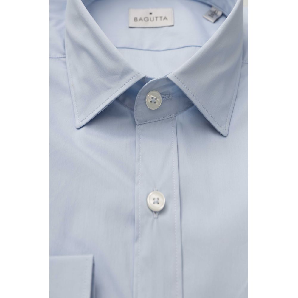 Chemise Homme Bagutta en Coton Bleu Clair