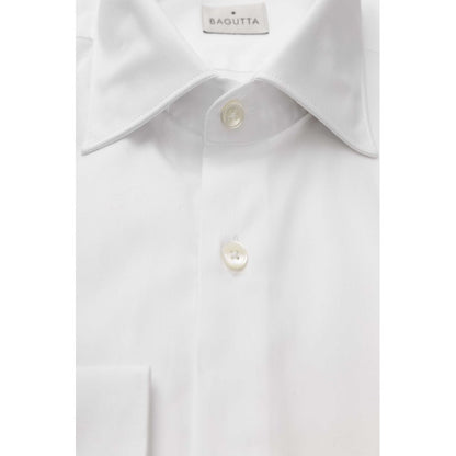 Camicia da uomo in cotone bianco Bagutta