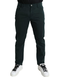 Dolce & Gabbana Green Cotton Stretch Skinny Men Denim Jeans