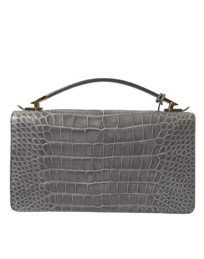 Borsa a mano Balenciaga in pelle esotica grigia di medie dimensioni con tracolla