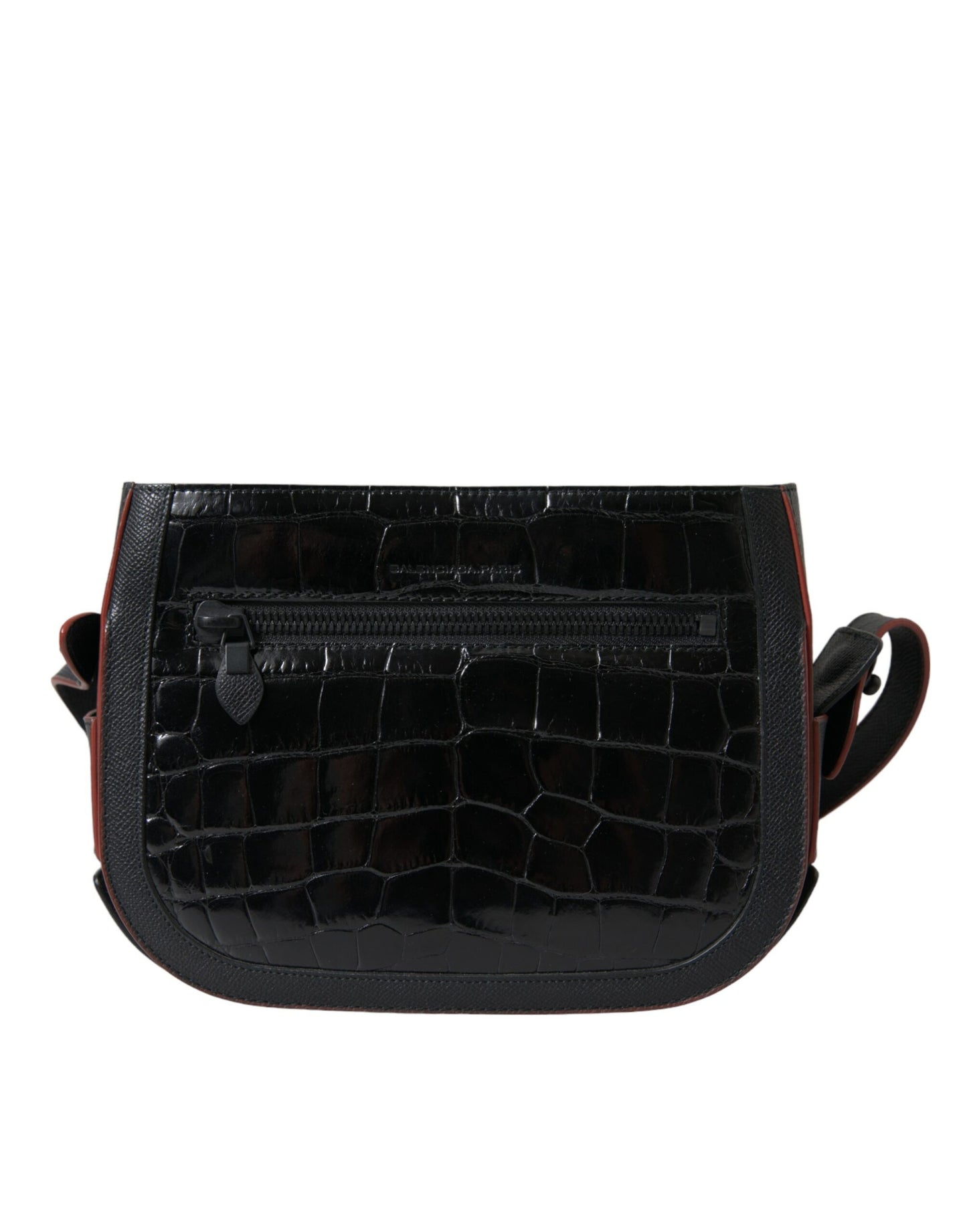 Borsa a tracolla con tracolla Balenciaga in pelle esotica nera per fotocamera