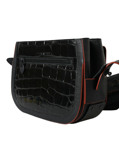 Borsa a tracolla con tracolla Balenciaga in pelle esotica nera per fotocamera
