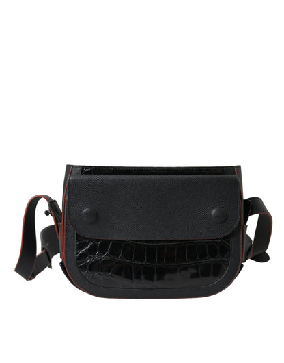 Borsa a tracolla con tracolla Balenciaga in pelle esotica nera per fotocamera