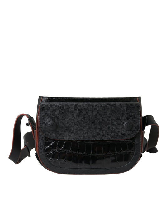 Borsa a tracolla con tracolla Balenciaga in pelle esotica nera per fotocamera