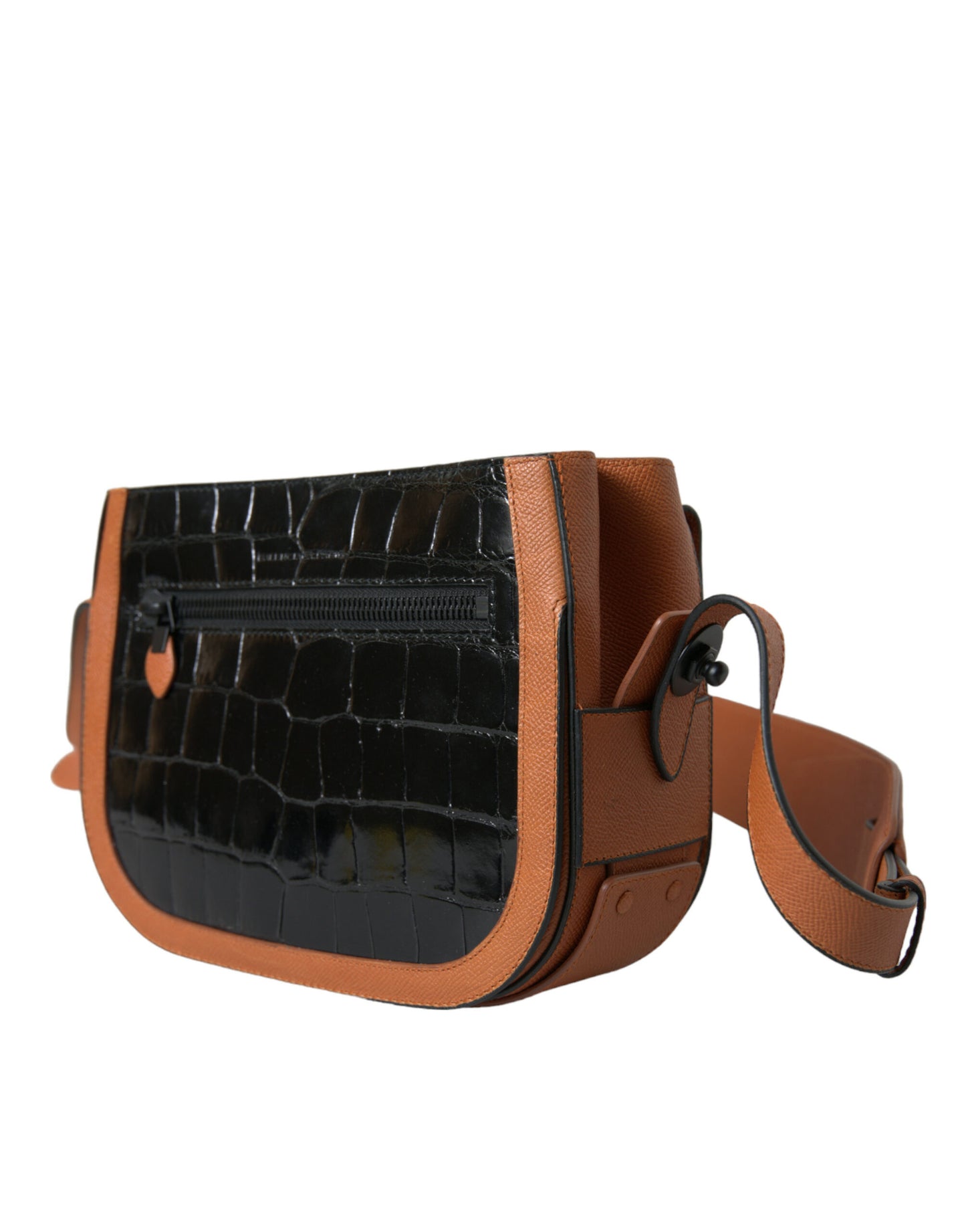 Borsa a tracolla con tracolla Balenciaga in pelle esotica nera e marrone