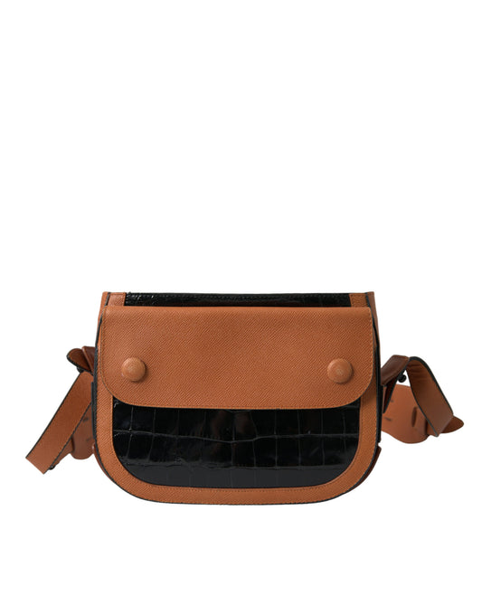 Borsa a tracolla con tracolla Balenciaga in pelle esotica nera e marrone