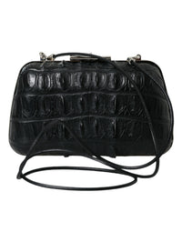 Balenciaga Black Exotic Skin Leather Shoulder Crossbody Box Clutch Bag