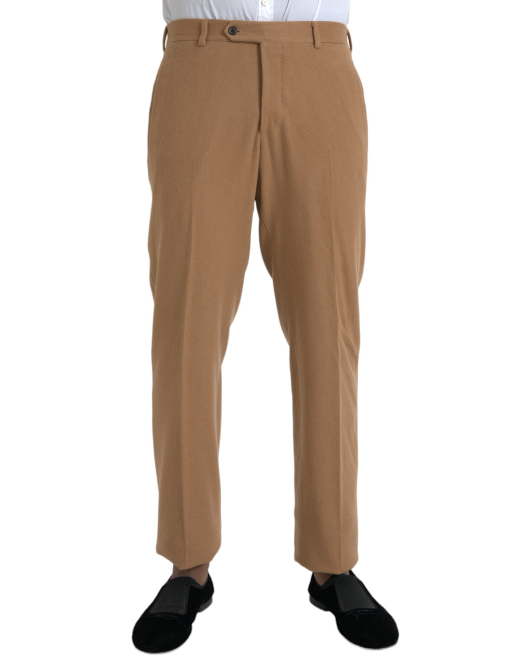 Pantalon habillé Prada beige cachemire pour homme, coupe droite