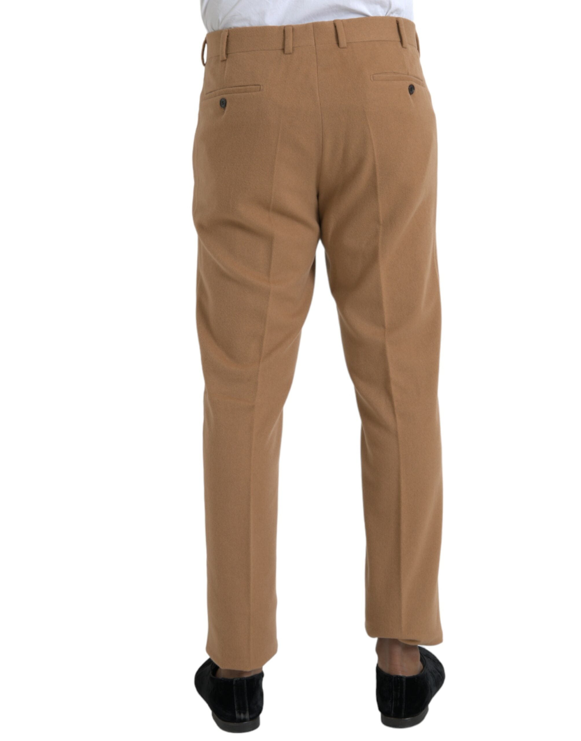 Pantalon habillé Prada beige cachemire pour homme, coupe droite