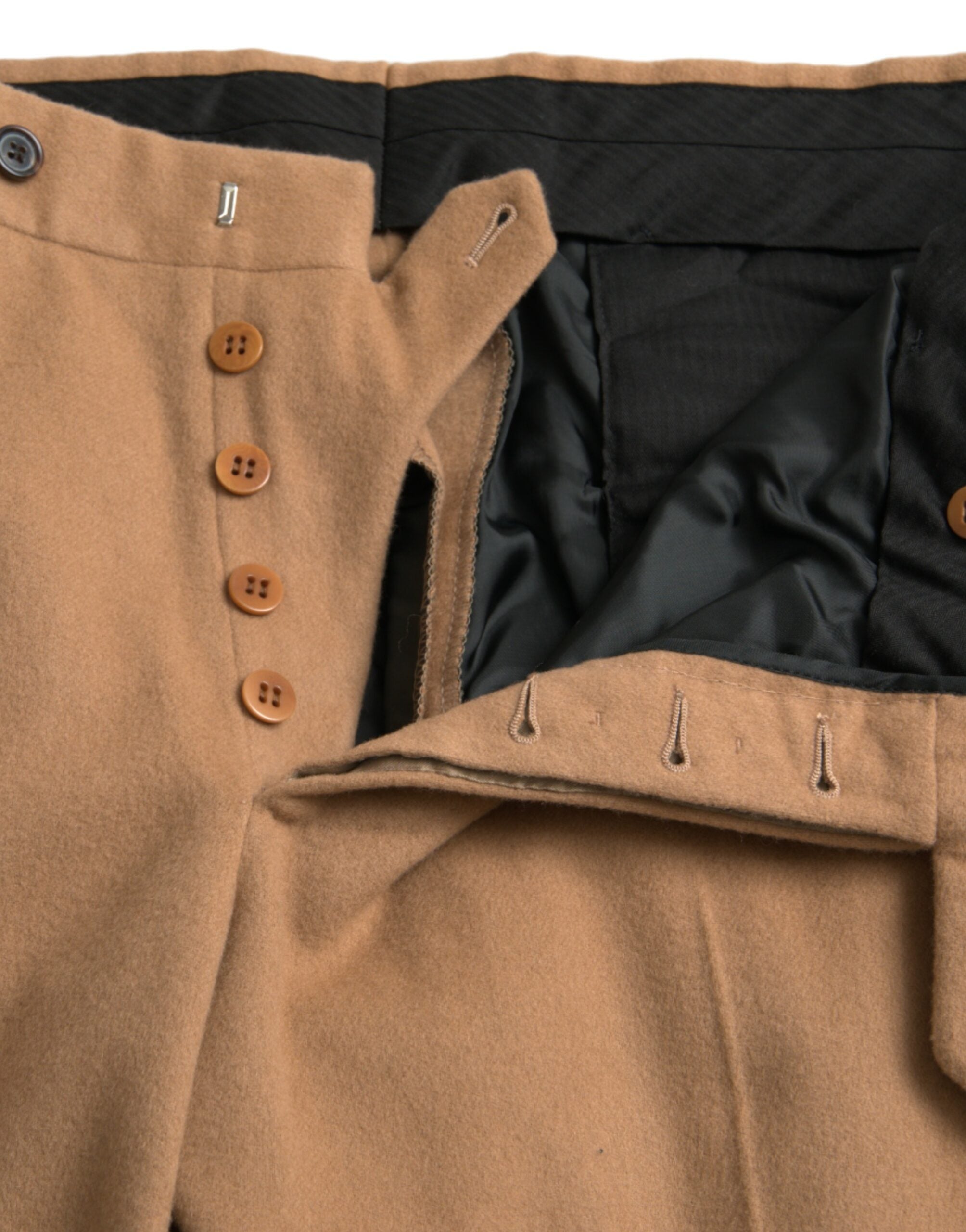 Pantalon habillé Prada beige cachemire pour homme, coupe droite