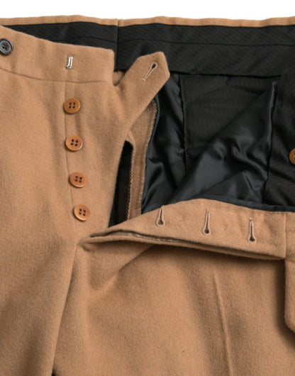 Pantalon habillé Prada beige cachemire pour homme, coupe droite
