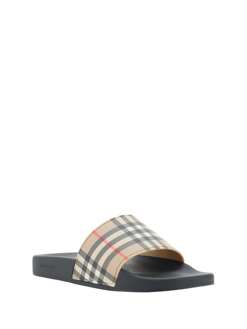 Burberry bruna gummislipsandaler