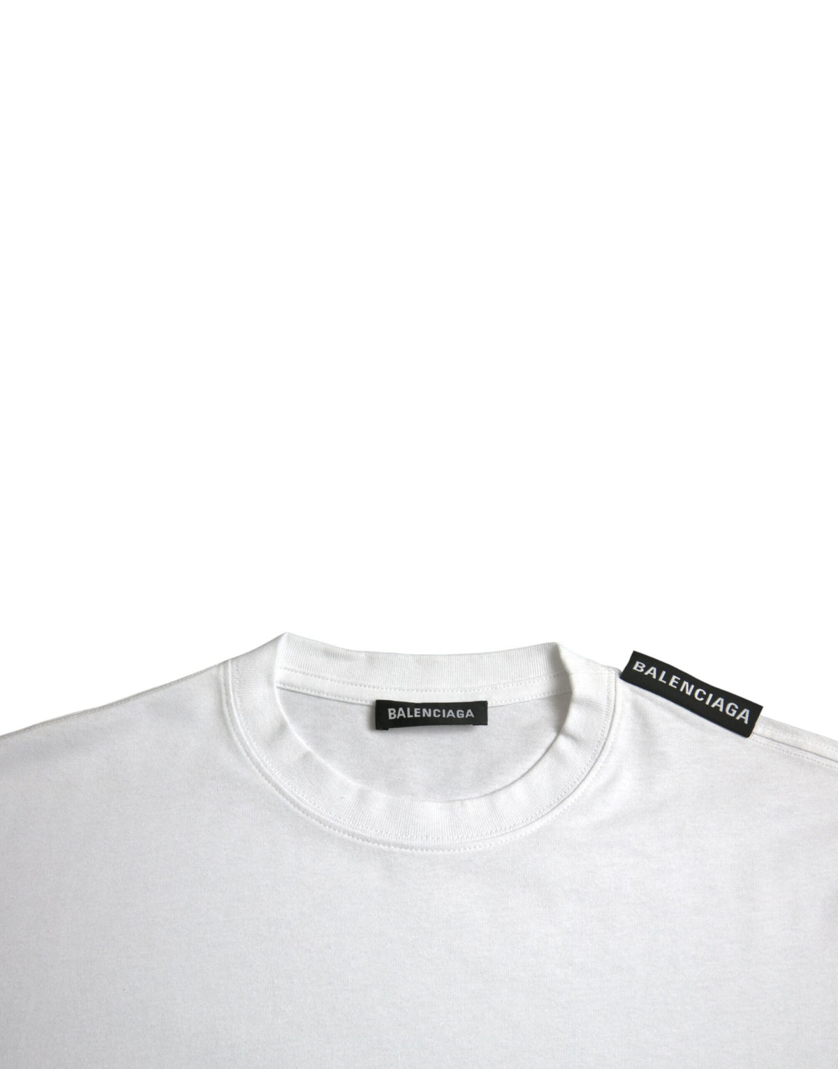 T-shirt girocollo in jersey di cotone bianco sporco Balenciaga
