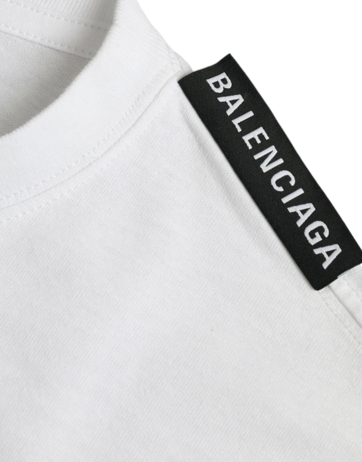 T-shirt girocollo in jersey di cotone bianco sporco Balenciaga