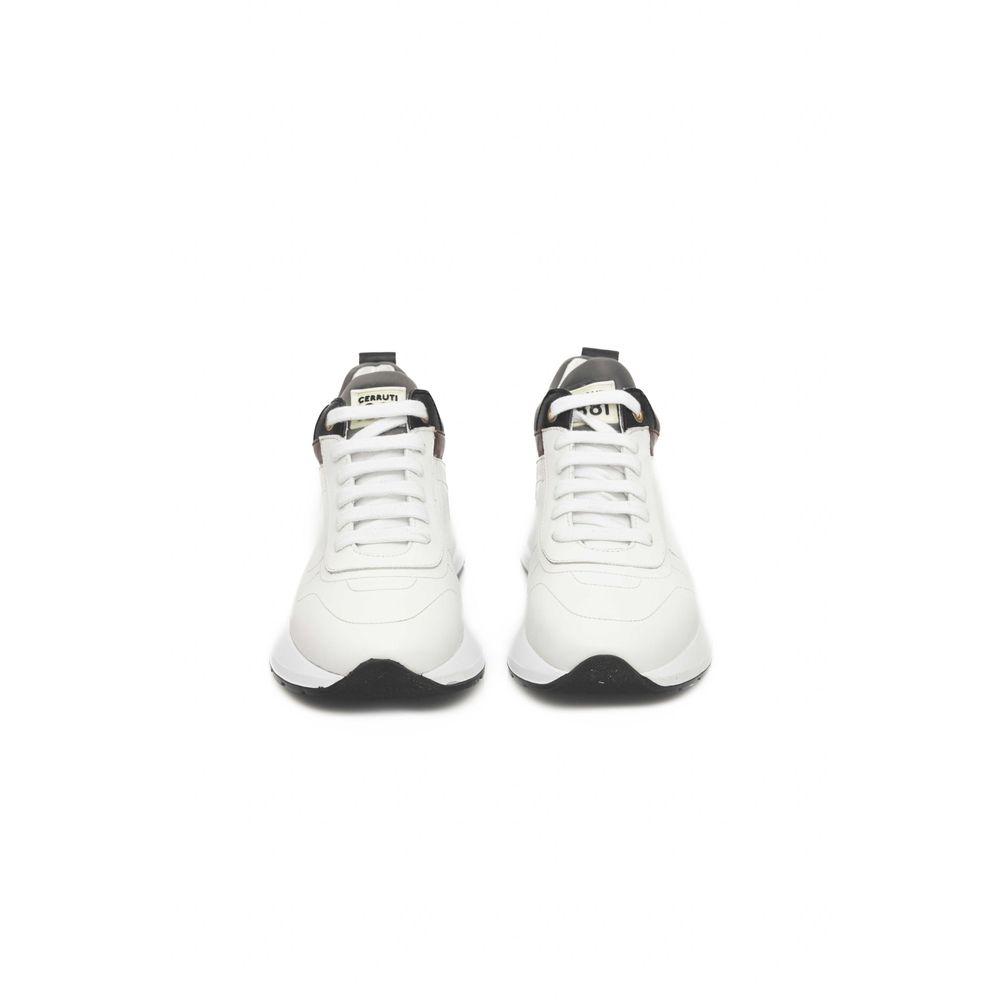 Baskets Cerruti 1881 en cuir de vachette blanc