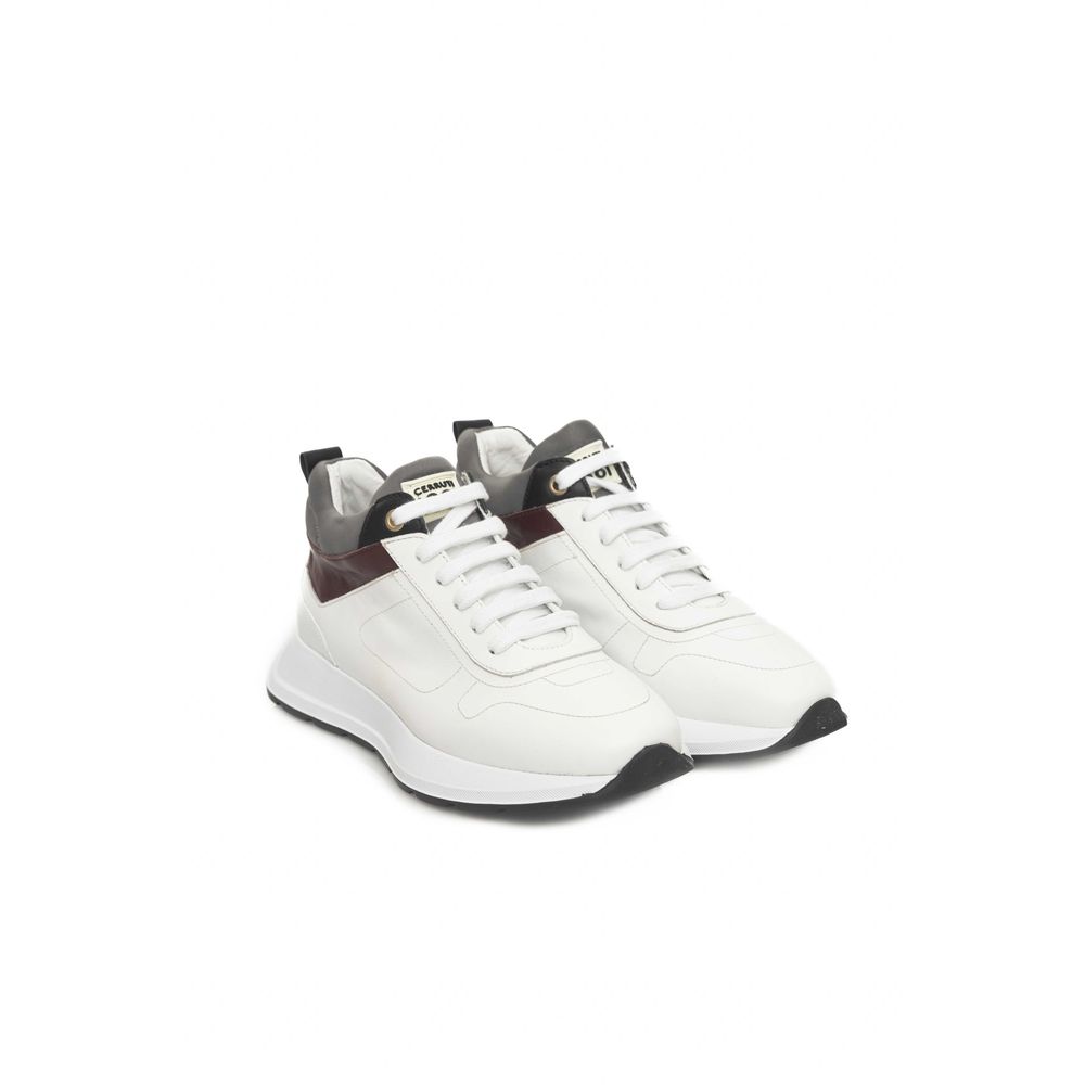 Baskets Cerruti 1881 en cuir de vachette blanc