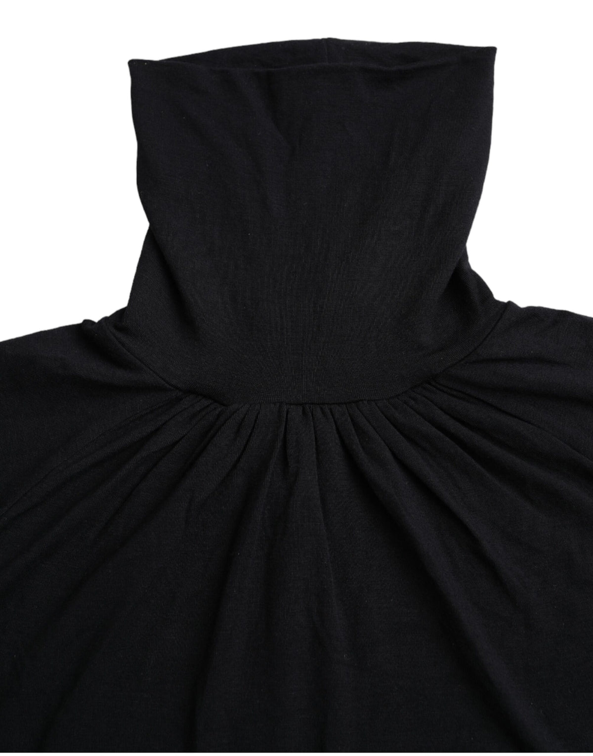Costume National Maglia a maniche corte in viscosa con collo alto nero