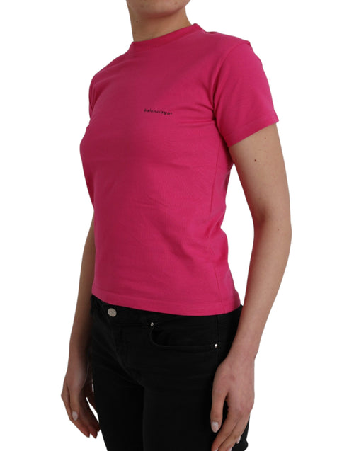 Balenciaga Roze Katoenen Ronde Hals Korte Mouwen T-shirt