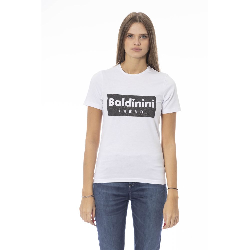 T-shirt Baldinini Trend blanc en coton pour femme